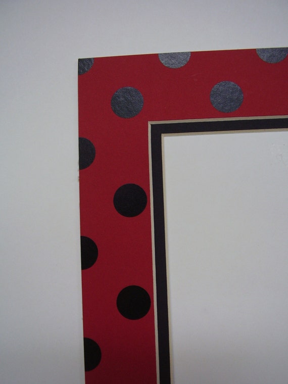 Picture Framing Mat Polka Dots Red And Black 8x10 For 5x7 Etsy