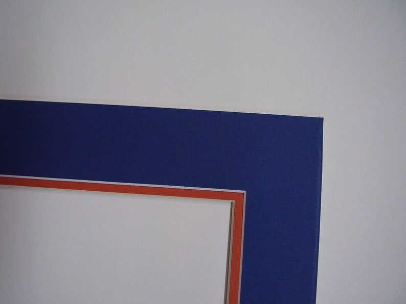 Picture Mat Double Blue With Orange Colors 16x20 Mat for 11x14 Etsy