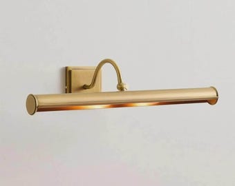 Solid Brass Adjustable Picture Light – Mid Century Modern Gallery Cabinet Fixture