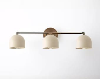 Modern Vanity Wall Sconce – Handmade Triple Light Fixture – Minimalist Bathroom Lighting – Handcrafted Wall Lamp