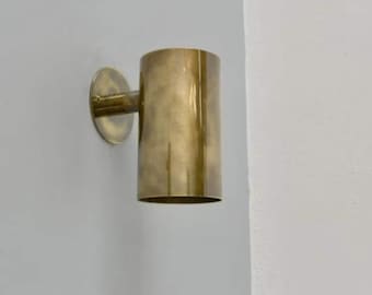 Brass Cylinder Wall Sconce - Mid Century Italian Light Fixture