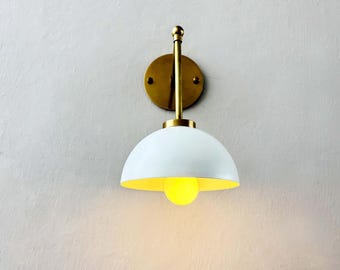 Mid Century Modern Raw Brass Wall Lamp, Vanity kitchen light fixture