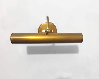 Mid Century Modern Adjustable Picture Light - Vintage Brass Gallery Light - Cabinet Lighting Fixture