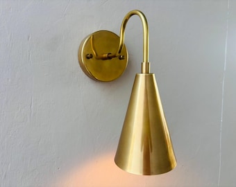 Handmade Minimalist Wall Lamp cone for Bedroom, Hallway, or Vanity