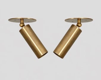 Mid Century Brass Ceiling Spot Light - Adjustable Swivel Focus Fixture - Modern Unique Spotlight