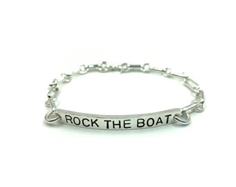 Pulsera personalizada: ¡elige tu propio mensaje! Pulsera personalizada - Pulsera con identificación de plata de ley