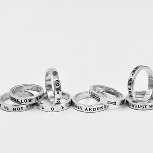 Stacking Thin band Ring Custom - Personalized Ring - Inspirational Ring