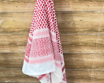 Pañuelo árabe Hatta blanco palestino, habibi, keffiyeh militar Shemagh, pañuelo para la cabeza estilo árabe tradicional del desierto, unisex, regalo de Eid, algodón Arafat.