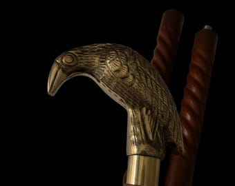 Handgefertigter Gehstock aus Messing, Vintage Griff, Holzstock, Viktorianisch, Designer, Kopfstock,Geschenk für Vater,Gehstock für Männer und Frauen