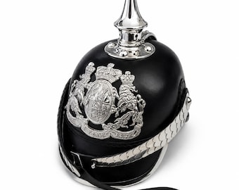 German Pickelhaube Silver Helmet WW1 –Imperial Prussian , Solid, Leather  Perfect for Cosplay & Collectors,Halloween ,Templar Helmet,gift