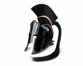 Casco del rey espartano Leónidas 300, medieval, de caballero, para vestir, LARP, de acero, para recreación con armadura, disfraz de Halloween.