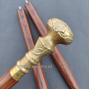 brass Handmade walking stick,Vintage Solid Silver Handle, Wooden Walking Stick, Antique Victorian Cane ,Gift For Mothern,Father,Men,Women