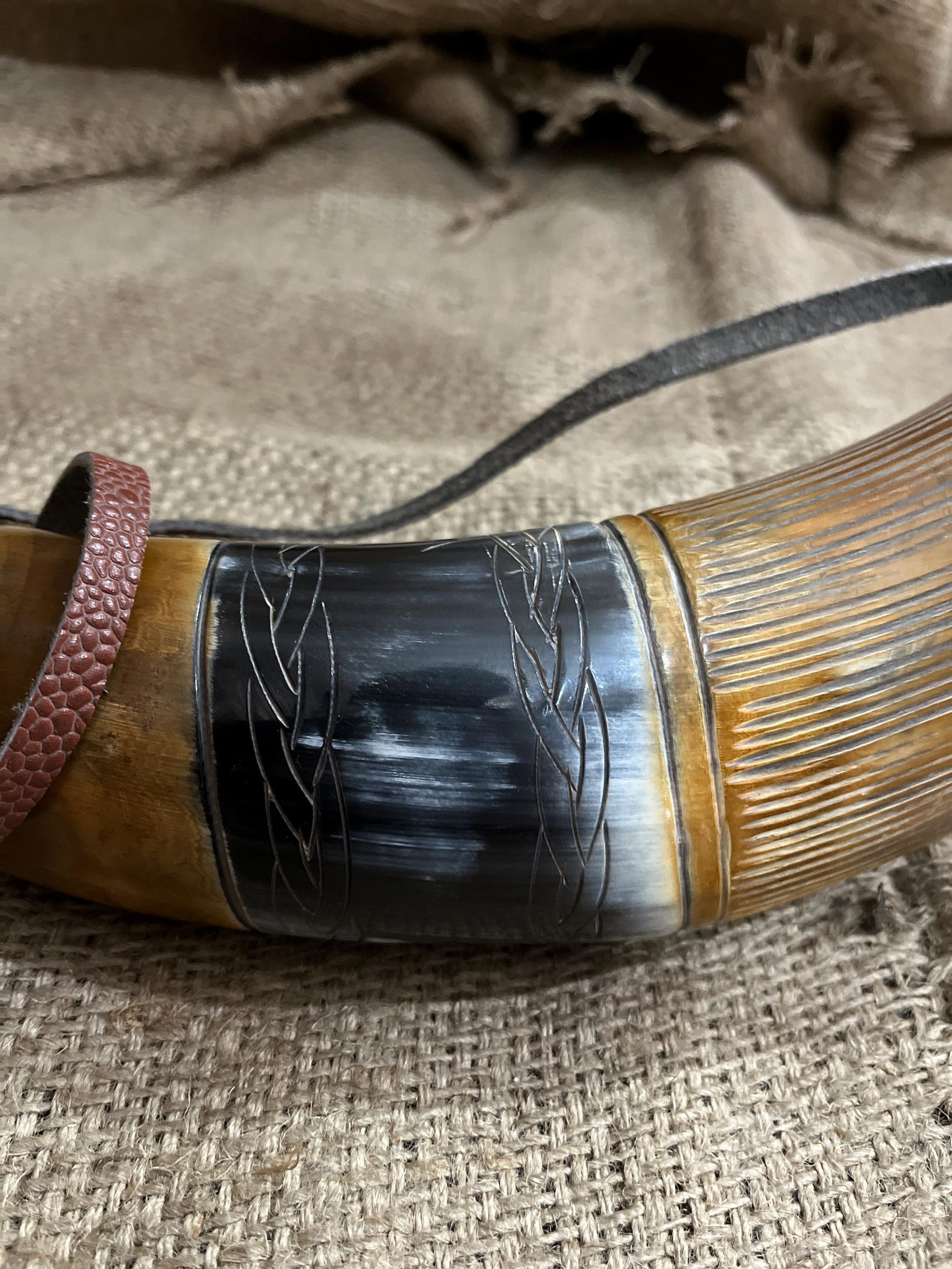 Medieval VIKING WAR HORN Battle Trumpet Hand Engraved Blow Horn 16 ...