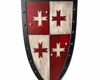 Escudo vikingo medieval de madera, escudo vikingo listo para la batalla, escudo redondo de caballero, perfecto para cosplay y coleccionistas, Halloween, decoración de pared.