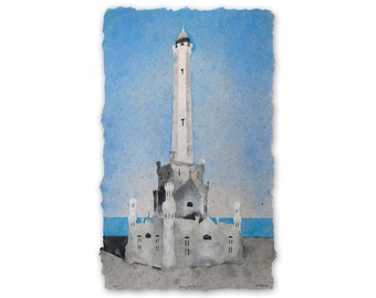 Chicago Water Tower no. 4: Handmade Paper with Pulp Painting (2023), Item no. 352.04