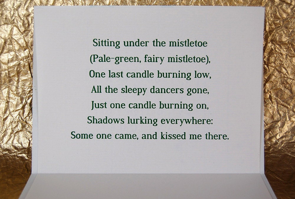 Winter Plants and Poetry Mistletoe: Letterpress Printed Card With Poem ...