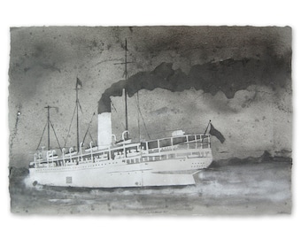 Ghost of the S.S. Keewatin No. 7: Pulp Painting on Handmade Abaca / Cotton Paper (2016), Item no. 174.07