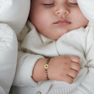 14K Solid Gold Baby ID Bracelet, Baby Name Bracelet, Personalized Baby Gold Bracelet, Custom Baby Jewelry, Baby Boy Bracelet, Baby Girl Gift