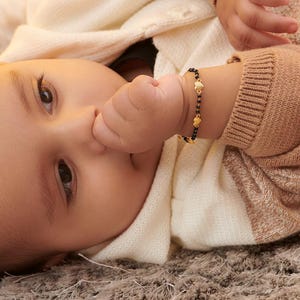 14k Solid Gold Baby Bracelet Heart Charm | Personalized Baby Gold Bracelet | Custom Baby Jewelry | Baby Boy Bracelet | Baby Girl Gift