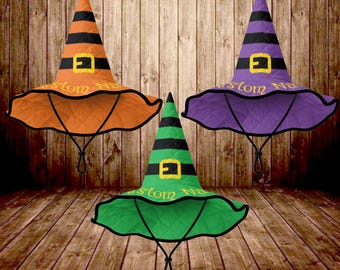 Personalized Witch Hat, Custom Name Halloween Hat, Witch Costume Accessory, Halloween Party Outfit
