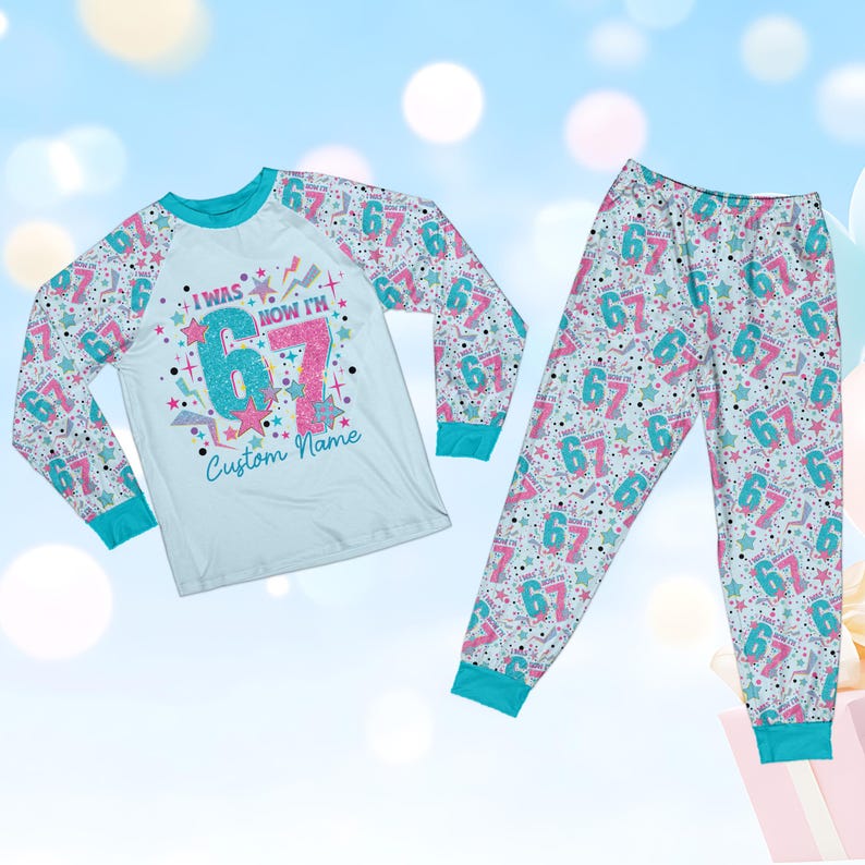 Trending 7th Birthday Pajamas Set, Kid I Was 6 Now I'm 7 Pajama, 67 Boy ...