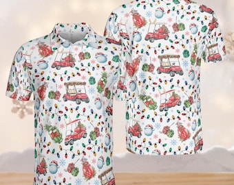Festive Christmas Lights Golf Polo Shirt, Santa Golf Men Women Kid Sleeveless Polo, Merry Christmas Golf Team, Tis The Season Gift