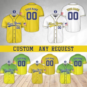 Banana Baseball Jersey, Personalized Yellow Team Jersey, Custom Name Baseball Jersey, Sports Lover Gift