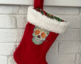 Dia de los Muertos Sugar Skull Christmas Stocking