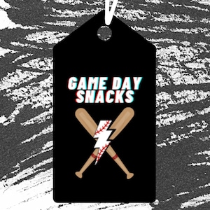 Instant Download Baseball Snack Tag