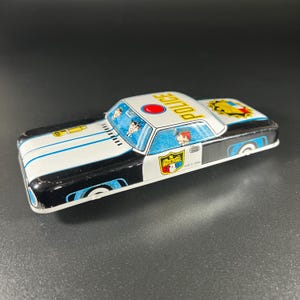Vintage Tin Friction Police Squad Car - Made in Japan - Mid-century