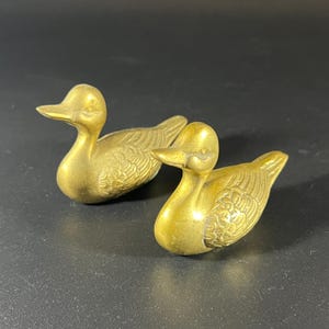 Vintage Brass Duck Set - Knick Knack - Figurine
