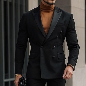 Groom Wear Tuxedo Suit vintage Bespoke Suit Men Black 2 Piece Suit casual Suit Engagement Black Suit For Men Slim Fit Suit Men Wedding Suit