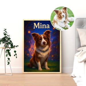 Custom Cartoon Pet Portrait from Photo, Personalized Dog Illustration, Wall Art for Pet Lovers, Unique Dog Lover Gift, Digital Downloads