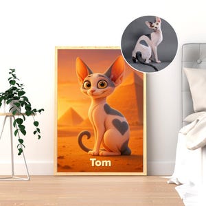 Custom Cartoon Pet Portrait, Personalized Pet Illustration Portrait from Photo, Pet Lover Gift, Wall Art for Pet Lovers, Digital Downloads