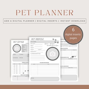 Pet Planner, Pet Care Tracker & Pet Health Journal for iPad/Tablet, Pet Medical Planner, Dog Routine Tracker, New Puppy Gift, Adoption Gifts