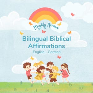 Cartes mémo d'affirmations bibliques bilingues pour les tout-petits : anglais-allemand | Idéal comme cadeau d'anniversaire, de naissance ou de rentrée scolaire.