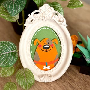 Simpatico cane in carta artistica – Grazioso regalo fatto a mano in 3D