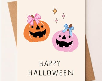 Pumpkin Halloween Card - Jack O Lantern - Happy Holiday Greeting