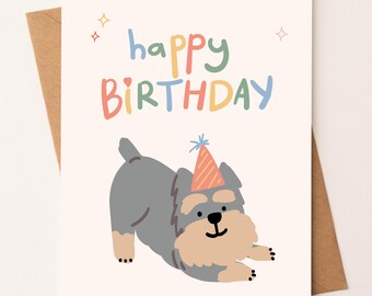 Schnauzer Birthday Card, Dog Greeting Card, Hand Made Gifts