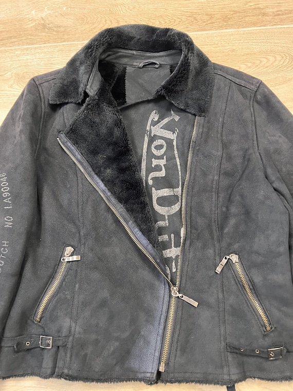 Von Dutch Biker Jacket Sherpa Black - Etsy Israel