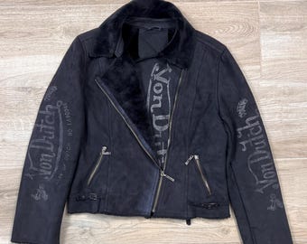 Von Dutch Biker Jacket Sherpa Black