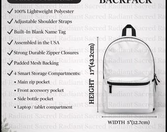 Rucksack Größentabelle Mockup Bundle Digitale Größentabelle Vorlage Etsy Auflistung Grafik druckbare JPG für Verkäufer
