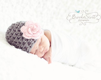 Baby Girl Hat / Crochet Baby Hat / Baby Girl Beanie / Newborn Girl Hat / Baby Shower Gift Girl / Crochet Newborn Hat / Infant Girl Hat