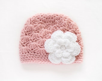 Baby Girl Hat / Crochet Girls Hat / Newborn Girl Hat / Baby Shower Gift Girl / Girls Beanie / Toddler Girl Hat / Girls Winter Hat