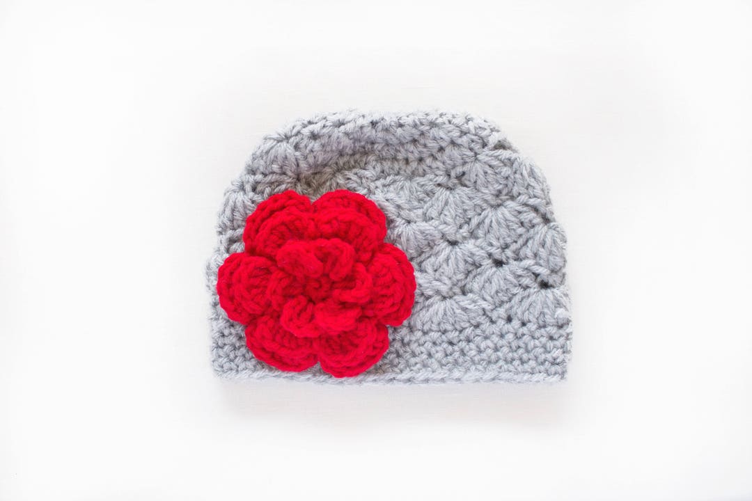 Crochet Girls Hat / Girls Christmas Hat / Newborn Girls Hat / - Etsy