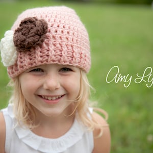 Crochet Hat Pattern / Ribbed Brim Hat Pattern / The Madison Beanie Pattern / Sizes Newborn to Preteen image 1