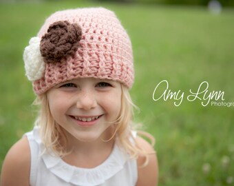 Crochet Hat Pattern / Ribbed Brim Hat Pattern / The Madison Beanie Pattern / Sizes Newborn to Preteen