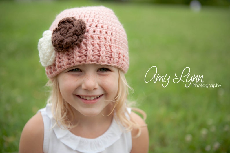 Crochet Hat Pattern / Ribbed Brim Hat Pattern / The Madison Beanie Pattern / Sizes Newborn to Preteen image 1