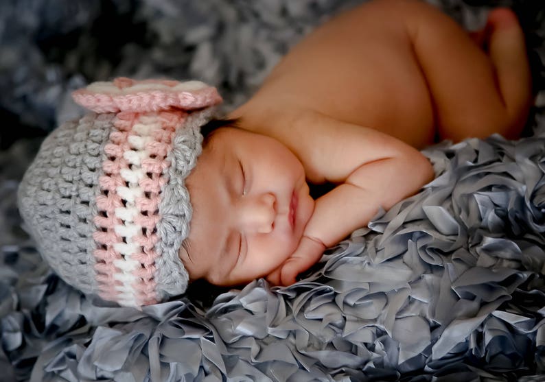 Crochet Baby Hat / Newborn Girl Hat / Girls Beanie / Crochet Girls Hat / Baby Shower Gift Girl / Girls Winter Hat / Toddler Girl Hat image 3