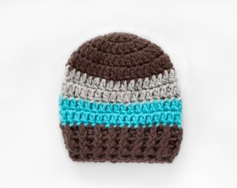 Newborn Boy Hat / Boys Beanie / Crochet Boys Hat / Baby Boy Hat / Boys Winter Hat / Hats For Boys / Boys Hat / Toddler Crochet Hat